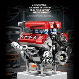 Modelo de Motor de Cilindros F1 V8, Juego de Bloques de Construcción Mecánicos, Juguete Educativo Eléctrico de Ensamblaje, Más de 800 Piezas - Product Image 5