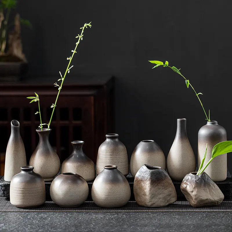 China Pottery Mini kleine Blumenvasen Traditionelle chinesische Keramik vase im Retro-Stil