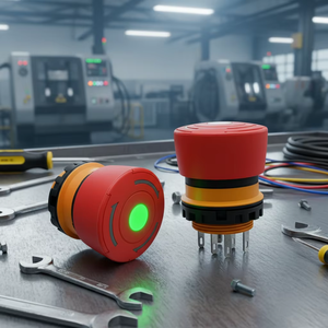 Interrupteurs d'arrêt d'urgence <span class=keywords><strong>Benlee</strong></span> IP65 22mm 2NO Rouge Plastique Anti-explosion 24V 3A Contrôle industriel - Product Image 4