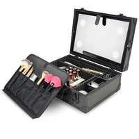 Valise de maquillage sur roulettes verrouillable, valise de maquillage pour artiste, chariot de maquillage cosmétique
