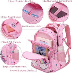 Nuovo prodotto da ragazza per <span class=keywords><strong>unicorno</strong></span> rosa zaino Multi-compartimento Cartoon etichetta privata U-19 zaino scuola - Product Image 4