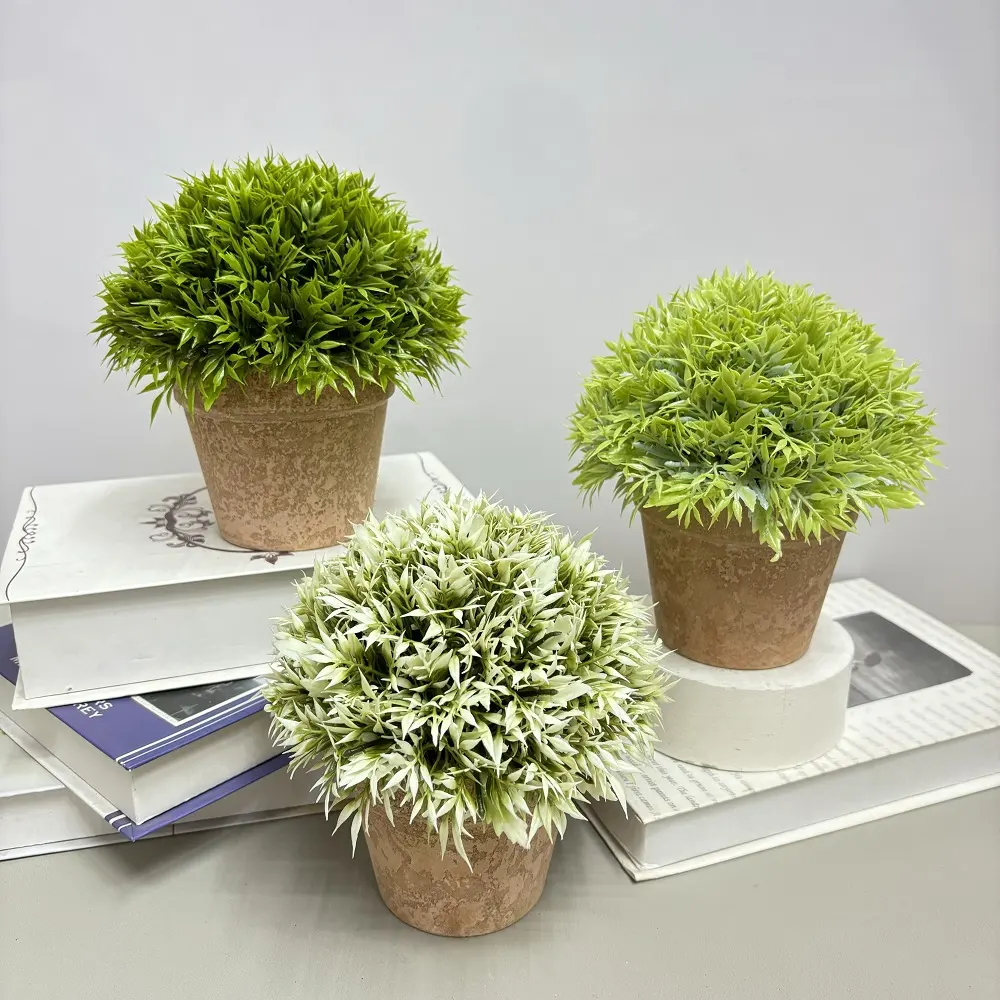 Design classico 4 "da tavolo pianta artificiale in vaso simulato di cocco bonsai vasi da fiori e fioriere con finto verde pianta