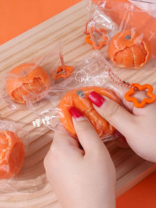 Jouets Squishy en TPR en forme d'orange à peler, amusants, à rebond lent, pour la décompression des enfants, vente en gros - Product Image 6