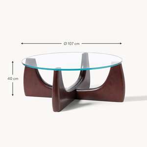 Massief Houten Glazen Tafelblad Nordic Moderne Salontafel Ronde Kunst Bijzettafel Voor Woonkamer Meubels - Product Image 6