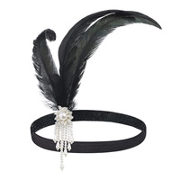 Mascarade Great Gatsby Carnaval Fête des Années 1920 Coiffe Féminine De Luxe Plume Sequin Cheveux Accessoires pour Costume De Boule De Noël