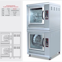 Four à rôtir rotatif pour poulet, four électrique double couche pour rôtir le canard, boîte de rôtissage de volaille en acier de type fourchette
