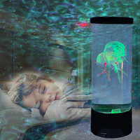 Lampe LED flottante de Table de bureau avec câble USB, couleur changeante, réservoir d'eau de méduse