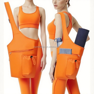 2025 nuovo YCH all'ingrosso sport sport pla spalla di tela Tote marrone Yoga borsa Logo personalizzato con tappetino taschino - Product Image 4