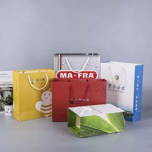 Sac de shopping en papier kraft de luxe, grand format, personnalisé avec votre propre logo, impression offset, sac cadeau en papier avec ruban - Product Image 3