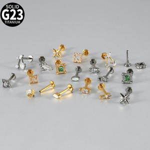 Gaby ювелирные изделия G23 F136 титановые серьги-гвоздики с плоской спинкой - Product Image 4