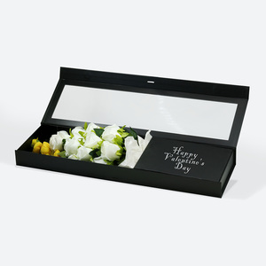 Wholesale Custom Cardboard White Flower Packaging Gift Present Box with Clear <b>Window</b> Lid - Product Image 6