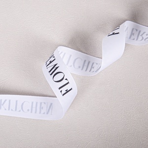Logotipo en relieve de cinta de grogrén de una sola cara de poliéster 100% de marca personalizada para envolver regalos y decoraciones - Product Image 4