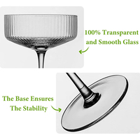 Verres à vin en cristal hauts et larges, style vintage moderne, pour champagne, idéaux pour les mariages et les cocktails – Vente en gros