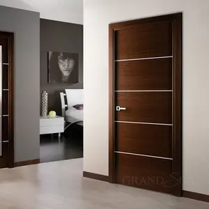 Modern tasarım ses geçirmez otel kapı iç yatak odası su geçirmez WPC PVC katı iç ahşap kapılar oda