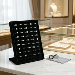 Velvet Jewelry Display Rack 20x10x25cm High-End Style For Store Earring <b>Necklace</b> Showcase - Product Image 1