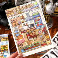 Mr.Paper Livre d'autocollants 3D en miniatures, dioramas superposés pour journalisation, scrapbooking, anti-stress, DIY, imperméable
