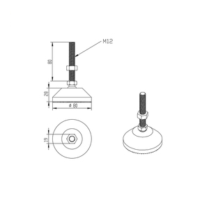 China Lieferant 7053 M12 * 50/80/100-80 Hochleistungs-verstellbare Fuß halterung Große Basis gleiter für 80 Aluminium profil m8 m10 m12 m16 - Product Image 4