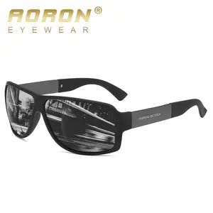 Aoron OEM-gafas de sol polarizadas para hombre, lentes de sol deportivas con logotipo personalizado, protección UV, color negro, A600, venta al por mayor