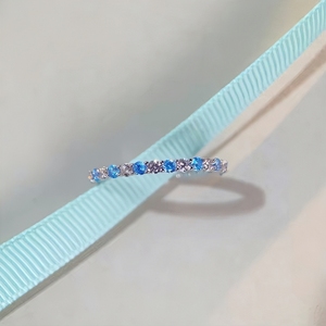 <span class=keywords><strong>Bague</strong></span> de fleur de glace pilée en <span class=keywords><strong>argent</strong></span> S925 avec <span class=keywords><strong>saphir</strong></span> bleu <span class=keywords><strong>et</strong></span> zircon, anneaux fins européens <span class=keywords><strong>et</strong></span> américains - Product Image 6
