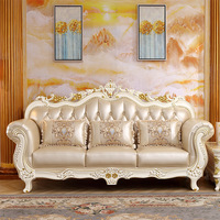 Luxueux hôtel européen salon canapé meubles en cuir véritable Unique Royal canapé ensemble pour la maison