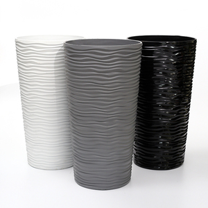 Vaso per Piante <span class=keywords><strong>in</strong></span> <span class=keywords><strong>Plastica</strong></span> Lucida di Grandi Dimensioni, Cilindrico e Alto, per Decorazione Interna ed Esterna del Soggiorno - Product Image 2