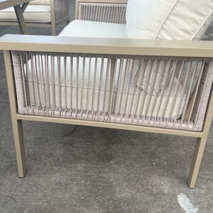 Patio <strong>Furniture</strong> 5 <strong>Piece</strong> Aluminium Low Dining Sofa <strong>Set</strong>- K.D Outdoor <strong>Garden</strong> <strong>Furniture</strong> <strong>Set</strong> with Cushion - Product Image 4