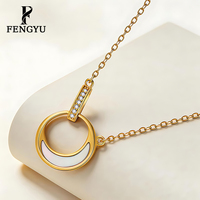 Collier de luxe en gros en argent sterling 925 avec pendentifs ronds en coquillage et zircon plaqué or 18 carats pour femmes, bijoux fins personnalisés