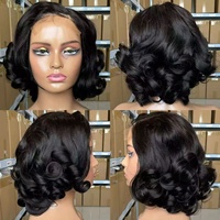 Peluca Bob Ondulada Natural con Encaje Frontal de Alta Definición 5x5, Cabello Vietnamita Original SDD, Textura Uniforme, Densidad 300