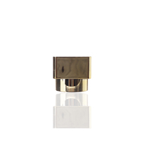 Capuchon de parfum carré brillant et lustré en or, moins cher en usine, pour flacons à col de 15 mm