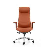 Chaise de bureau de direction à dossier haut, confortable, avec base en aluminium, hauteur réglable, chaises d'ordinateur