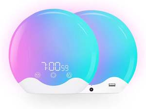 Réveil Lumière du Jour pour les Dormeurs Profonds, Lampe Réveil au Lever du <span class=keywords><strong>Soleil</strong></span> pour Enfants, Réveil Lumière du <span class=keywords><strong>Soleil</strong></span> avec 6 Sons de la Nature et 12 Couleurs - Product Image 2