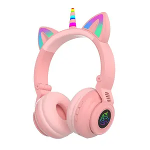 Free shipping items cute pink wireless headphones for girls