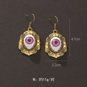 Evil Eye <b>Tassel</b> Drop <b>Earrings</b> Zinc Alloy Bezel Setting Fashion Jewelry For Women Yiwu Origin Style 1 To 6 - Product Image 2