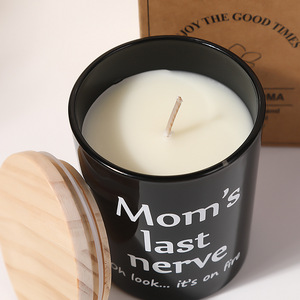 Bougies parfumées en cire de soja, pots en verre personnalisés pour la famille, couvercles en bois faits à la main, tasses en verre, décoration de la maison, fête des pères, fête des mères - Product Image 4