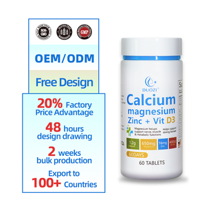 DUOZI Compresse di Calcio, Magnesio e Zinco con Vitamina <span class=keywords><strong>D3</strong></span> per la Salute delle Ossa e il Supporto Immunitario, 60 Compresse - Product Image 1