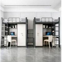 Lit superposé double moderne de qualité supérieure, gain de place, avec bureau et rangement pour la chambre de jeu des garçons