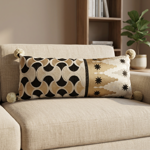 Colección Moderna Boho, Bordado Geométrico Indio, Decoración para el Hogar, Hotel, Hospital, Ecológico, Hecho a Mano, 100% Algodón, Personalizable - Product Image 3