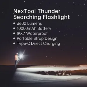 NexTool – lampe de poche Led haute puissance 3600lm, 450m, 10000mAh, lampe haute luminosité, étanche IPX7, torche rechargeable par USB, pour Camping en plein air - Product Image 6