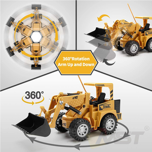 5CH 2.4GHZ Set Permainan Konstruksi Pura-pura RC <span class=keywords><strong>Bulldozer</strong></span> 1/24 Pemuat Depan Kendaraan Traktor RC Mainan Konstruksi Kendali Jarak Jauh - Product Image 3