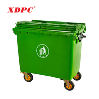 Grande poubelle extérieure de 660 litres Poubelle en plastique Grande poubelle