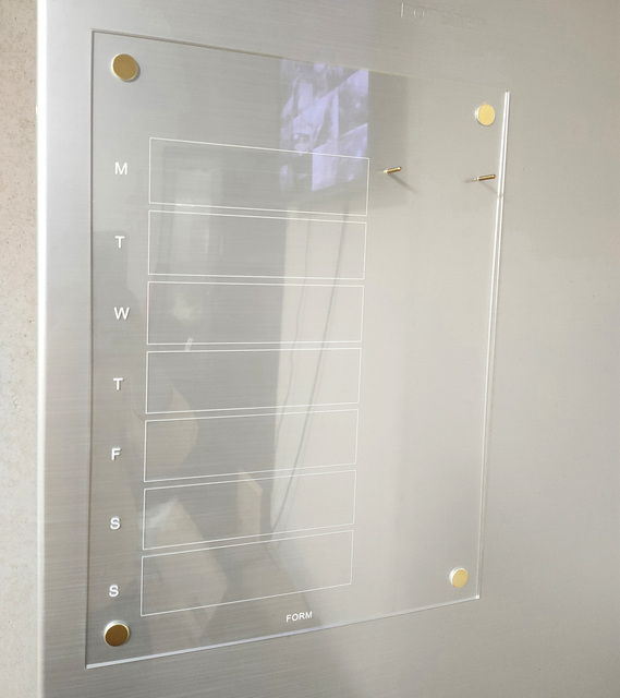 Acrylic Magnetic Dry Erase Board with Calendar Customizable Size & Color for Fridge