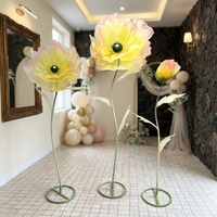 Support de fleurs géant en organza fait main, design autoportant, parfait pour la décoration de fond de scène de mariage, vitrine de magasin