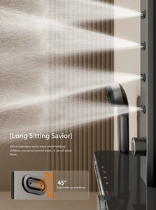 BTH <span class=keywords><strong>Douche</strong></span> thermostatique murale moderne en laiton à poignée unique avec <span class=keywords><strong>barre</strong></span> coulissante, finition chrome poli, jet 3 fonctions - Product Image 4