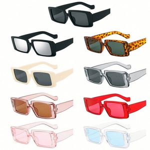 Gafas de Sol Rectangulares Planas Personalizadas al por Mayor, Gafas de Sol Cuadradas Pequeñas de Color Caramelo con Protección UV400 para Mujer - Product Image 3