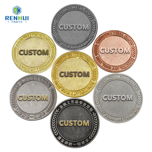 New Customized Round Copper Zinc Alloy Blank Gold Metal Game Stamping Challenge Coin for Engraving Tokens