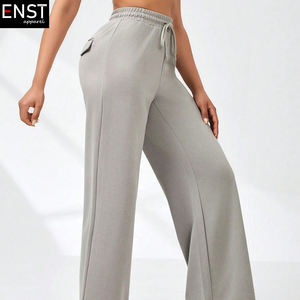 Factory Price Custom Wide Leg <strong>Cord</strong> <strong>Trousers</strong> Sweatpants Women Fared Pant - Product Image 2