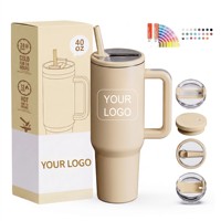 Nuevo Vaso Térmico de Acero Inoxidable 100% Hermético de 40oz, Doble Pared con Aislamiento al Vacío, 6-12 Horas de Aislamiento Térmico, con Asa y Pajita, Libre de BPA