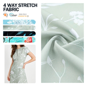 ผ้าโพลีเอสเตอร์เนื้อนุ่ม ยืดได้สี่ทิศทาง แบบด้าน สำหรับตัดชุด - Product Image 1
