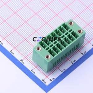KF2EDGKVM-3.5-2*7P Plug-in Terminal Block Through hole,P=3.5mm Connector Board-to-Board / Socket Closed Screw Fixing 2x7P 3.5mm - Product Image 1