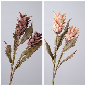 Fleur artificielle de pin d'Inde Fengdu, couleur rouge champagne, imperméable, pour décoration intérieure et bouquet de mariage - Product Image 3